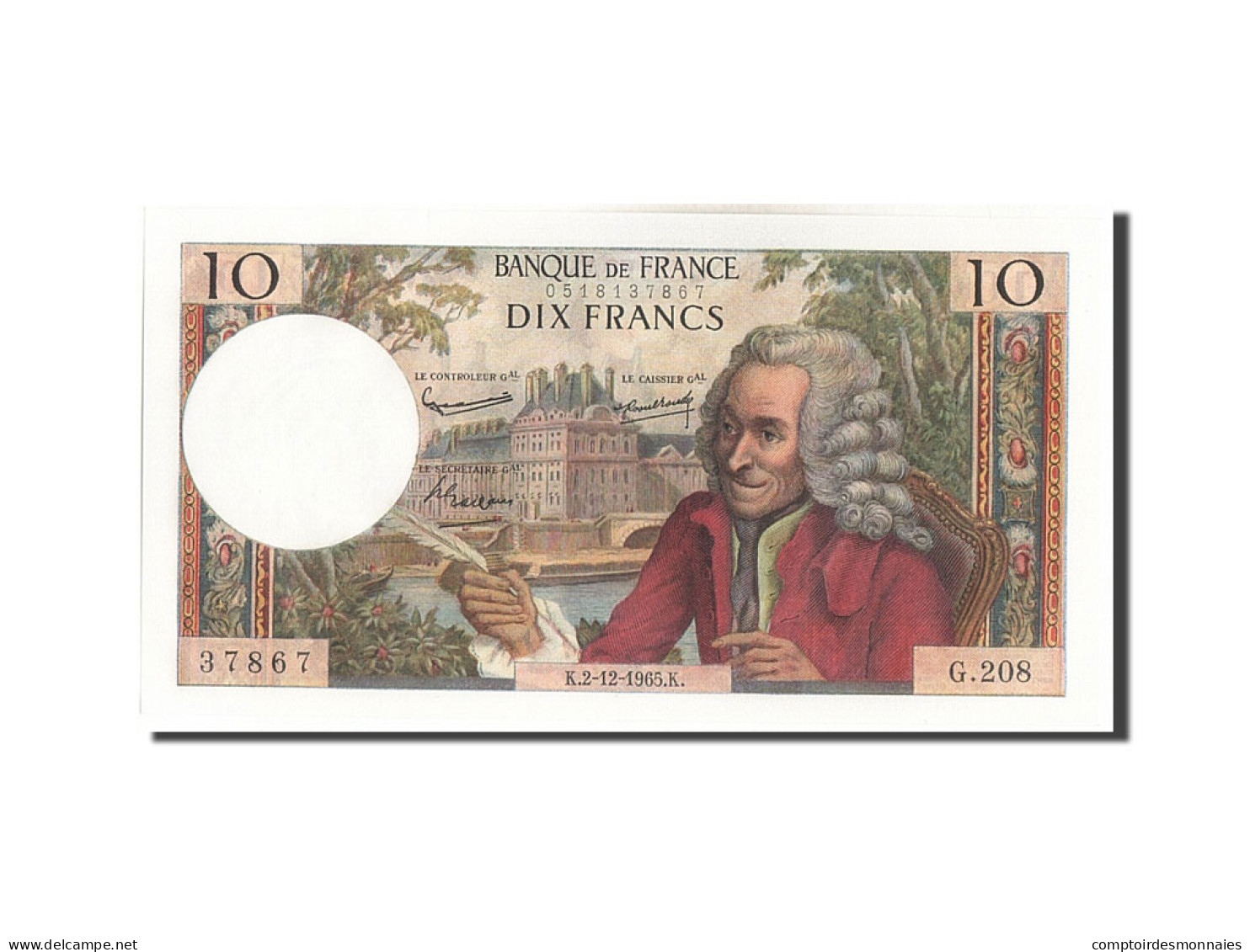 Billet, France, 10 Francs, 10 F 1963-1973 ''Voltaire'', 1965, 1965-12-02, NEUF - 10 F 1963-1973 ''Voltaire''