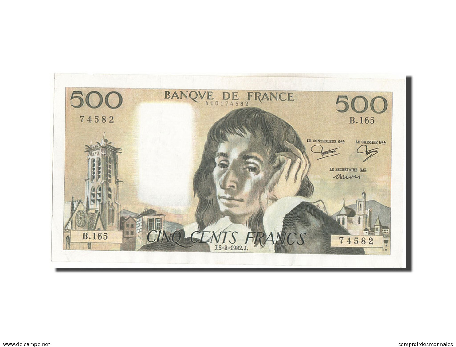 Billet, France, 500 Francs, 500 F 1968-1993 ''Pascal'', 1982, TTB - 500 F 1968-1993 ''Pascal''