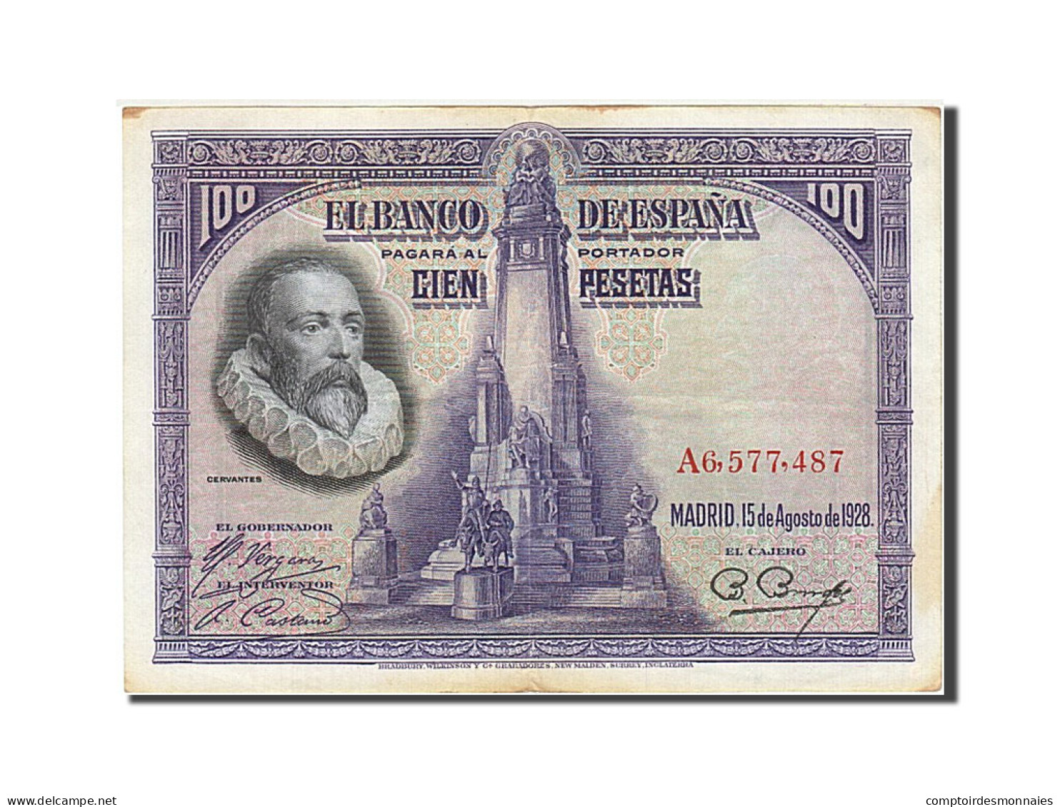 Billet, Espagne, 100 Pesetas, 1928, 1928-08-15, TTB - 100 Pesetas