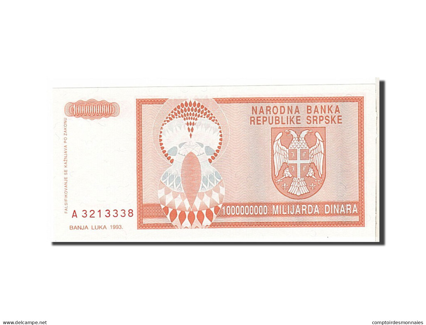 Billet, Bosnia - Herzegovina, 1 Milliard Dinara, 1993, KM:147a, NEUF - Bosnia And Herzegovina