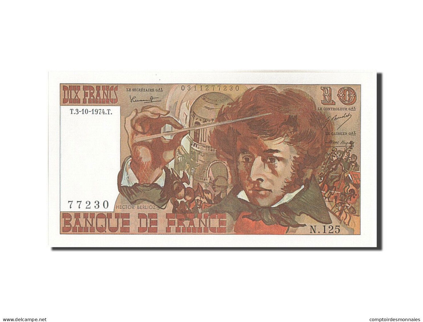 Billet, France, 10 Francs, 10 F 1972-1978 ''Berlioz'', 1974, 1974-10-03, NEUF - 10 F 1972-1978 ''Berlioz''