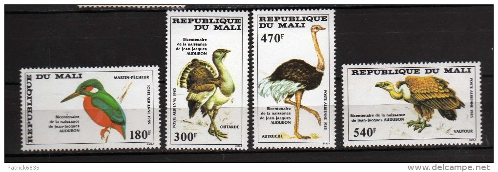 MALI **  -1985 - Oiseaux  Timbre Aérien PA. Yvert 503 à 506 - Malí (1959-...)