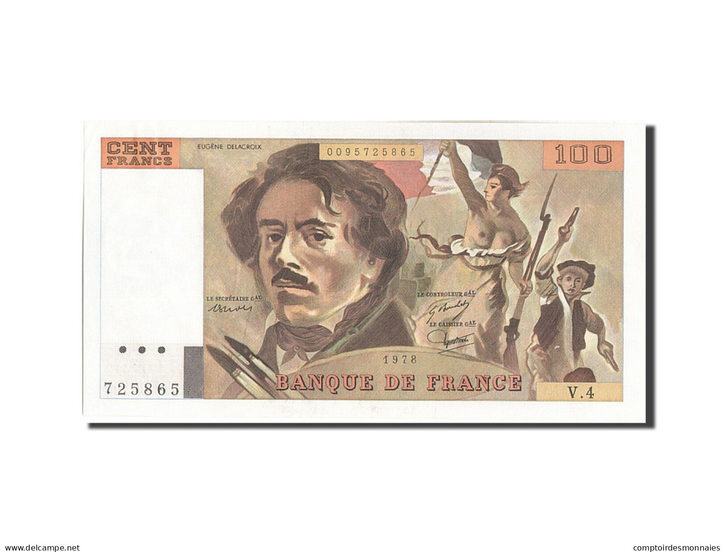 Billet, France, 100 Francs, 100 F 1978-1995 ''Delacroix'', 1978, SPL+ - 100 F 1978-1995 ''Delacroix''