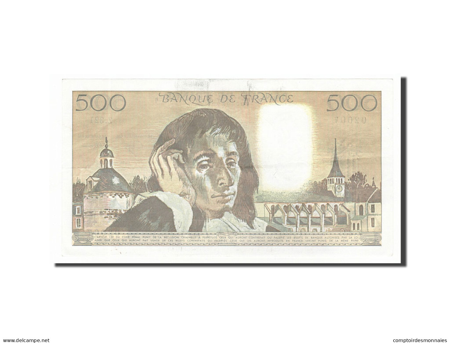 Billet, France, 500 Francs, 500 F 1968-1993 ''Pascal'', 1990, 1990-07-05, TB - 500 F 1968-1993 ''Pascal''