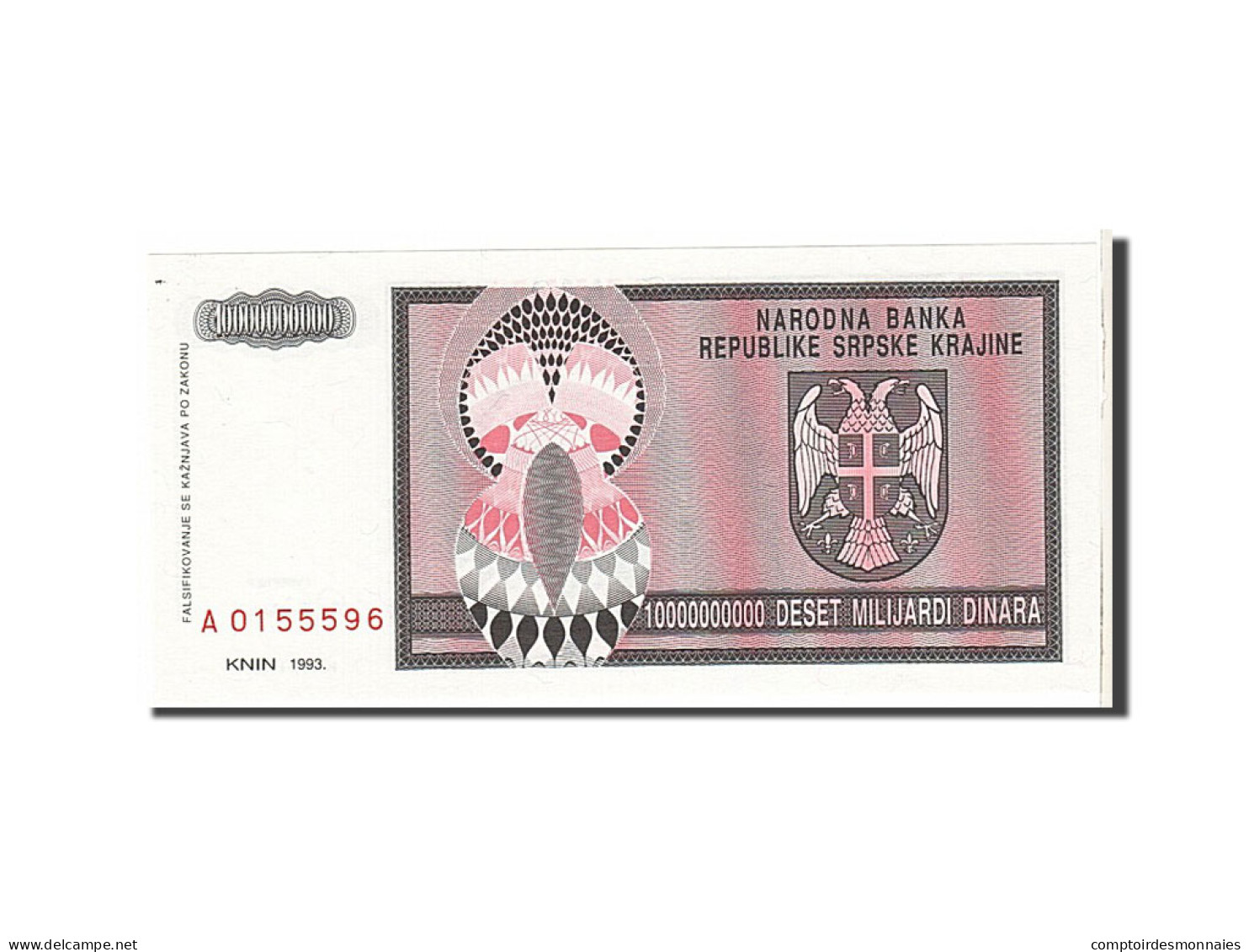 Billet, Croatie, 10 Milliard Dinara, 1993, KM:R19a, SPL - Croatie