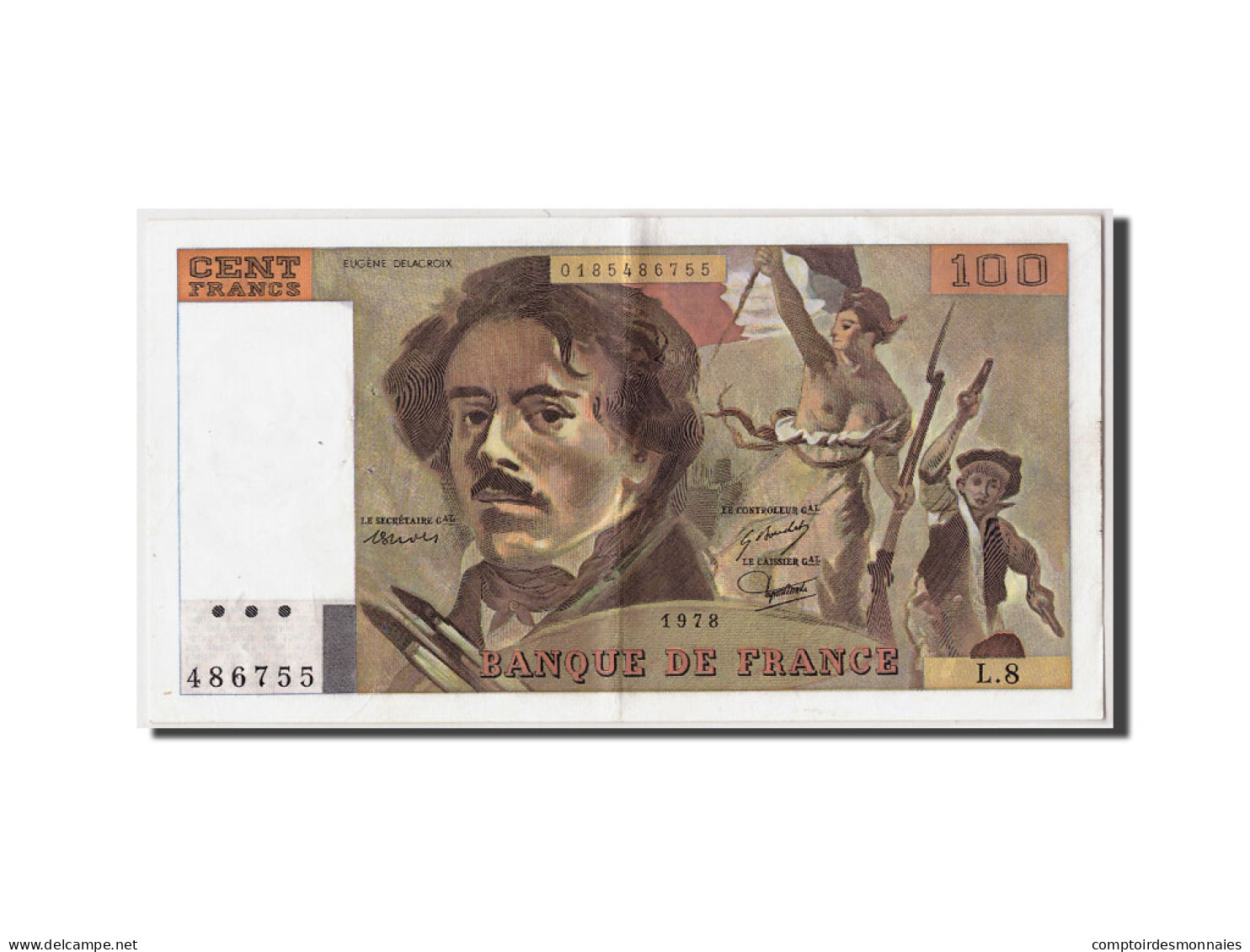 Billet, France, 100 Francs, 100 F 1978-1995 ''Delacroix'', 1978, TTB+ - 100 F 1978-1995 ''Delacroix''