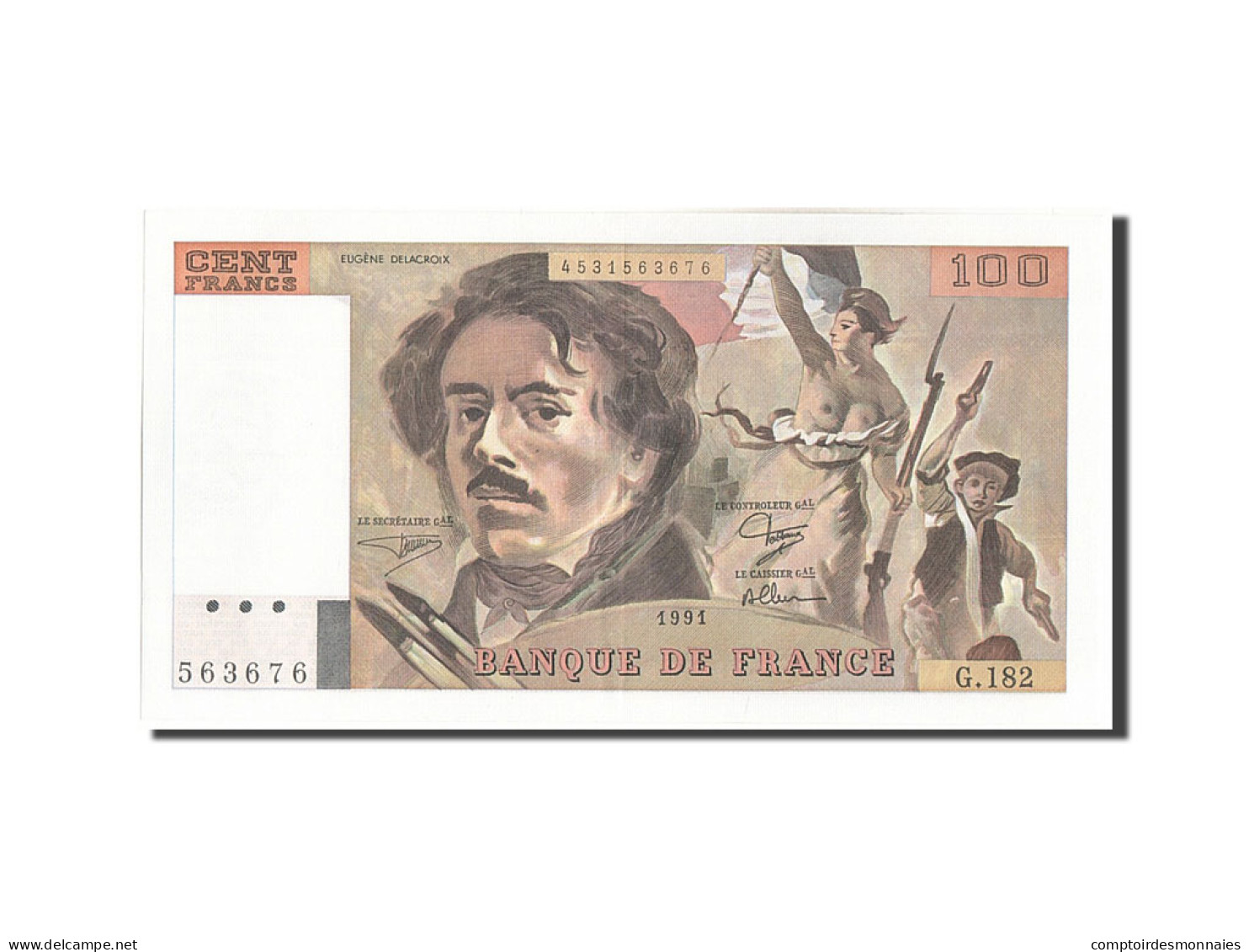 Billet, France, 100 Francs, 100 F 1978-1995 ''Delacroix'', 1993, SPL - 100 F 1978-1995 ''Delacroix''