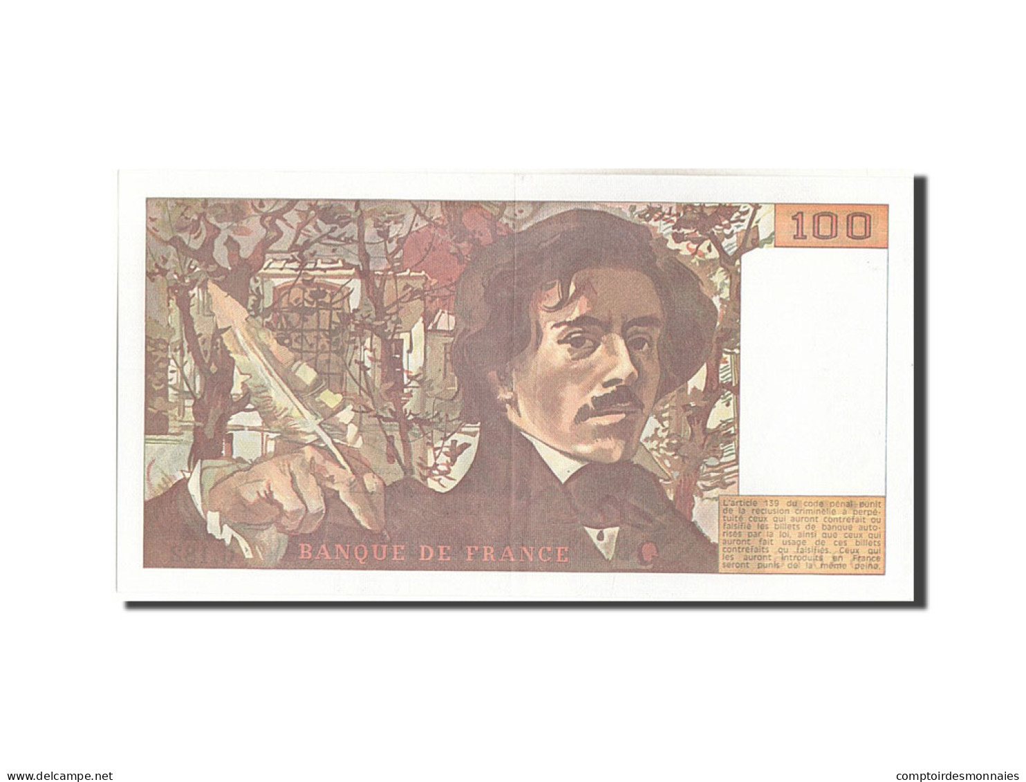 Billet, France, 100 Francs, 100 F 1978-1995 ''Delacroix'', 1993, SPL - 100 F 1978-1995 ''Delacroix''