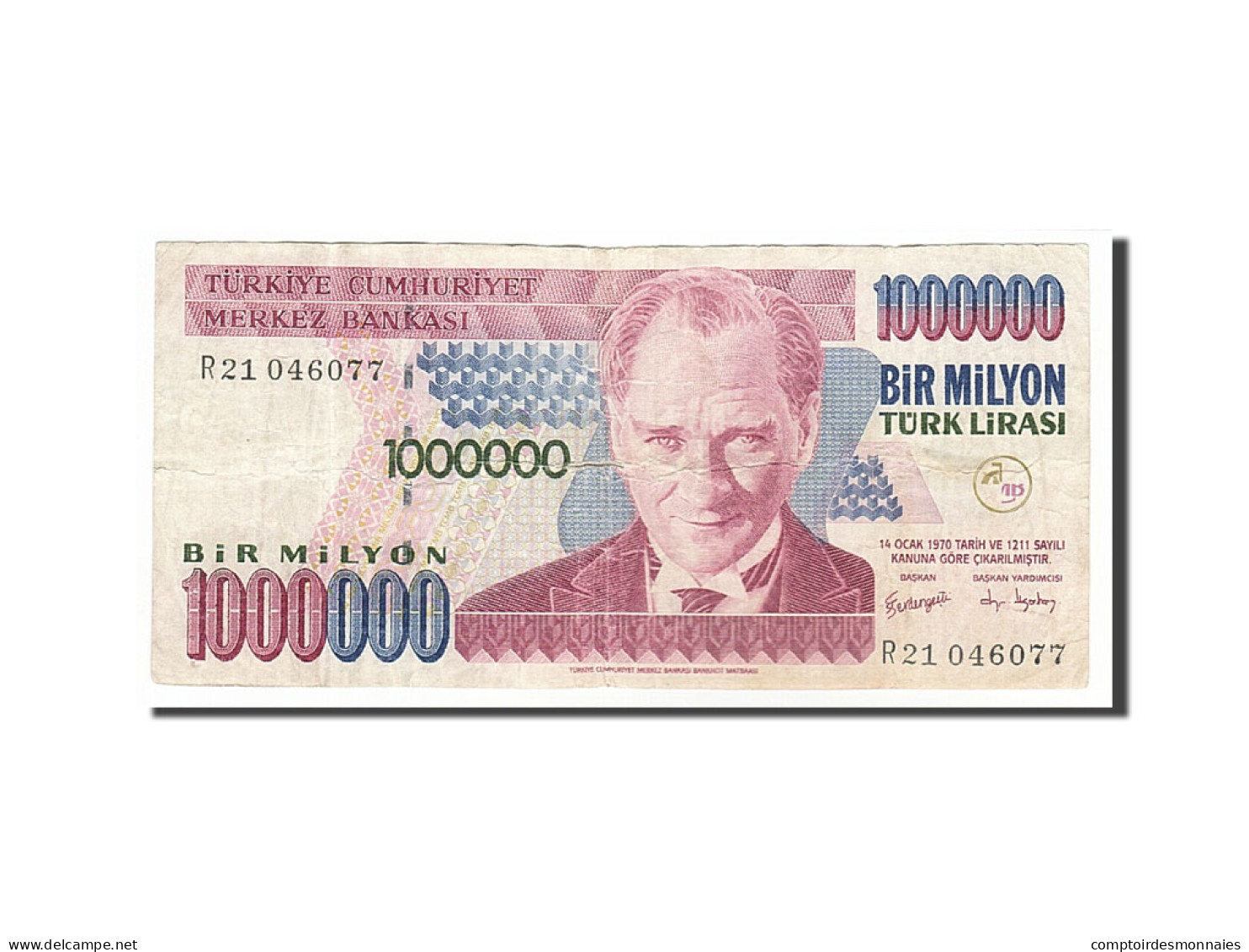 Billet, Turquie, 1,000,000 Lira, 1995, B - Turquie