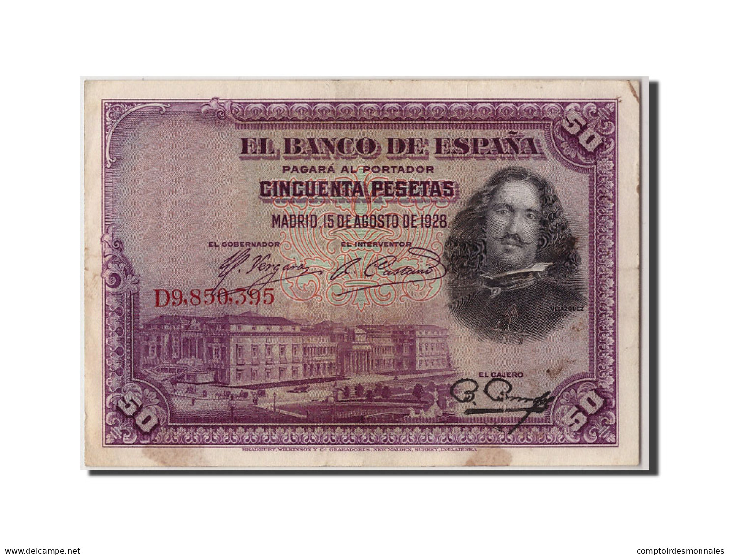 Billet, Espagne, 50 Pesetas, 1928, 1928-08-15, TB+ - 50 Peseten