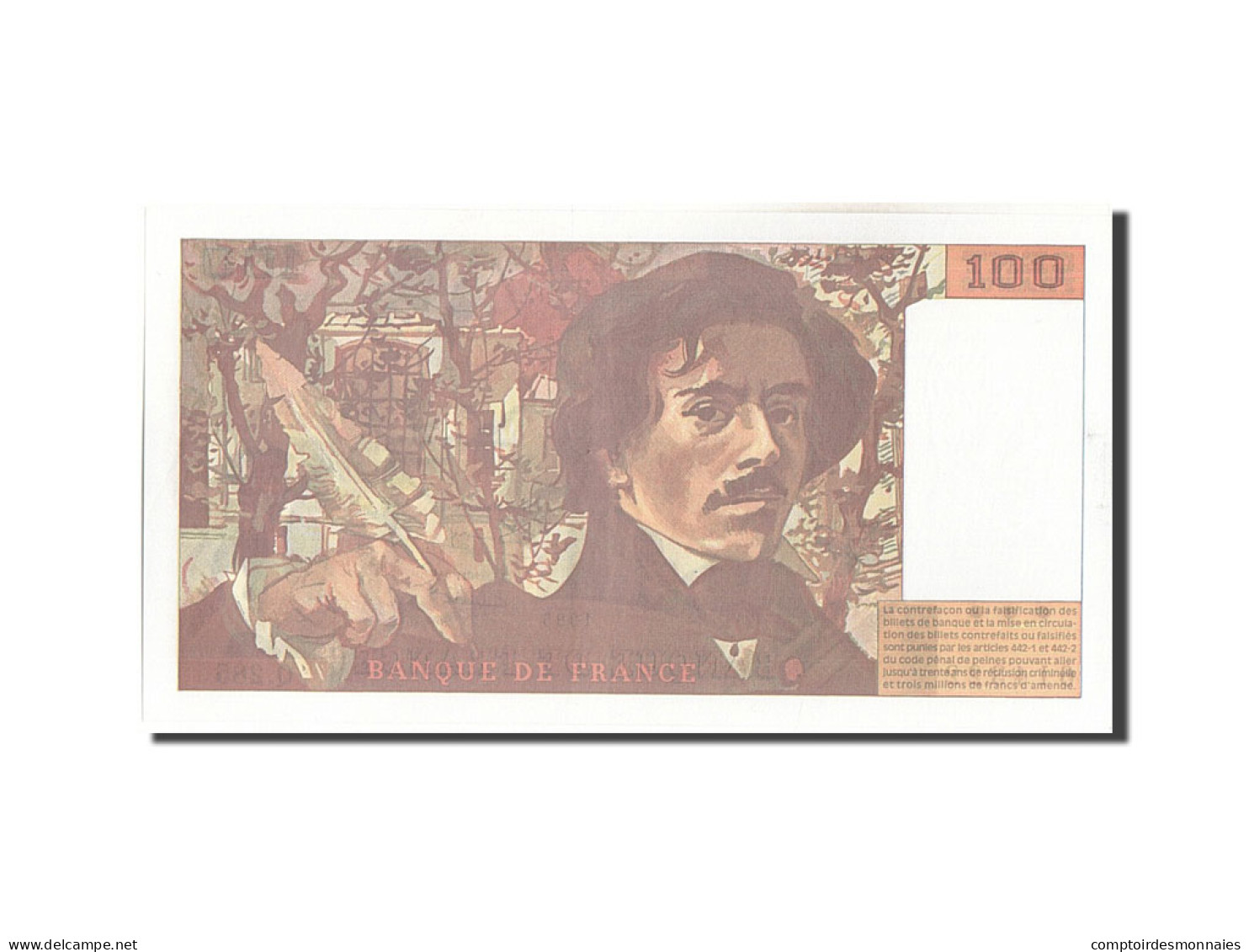 Billet, France, 100 Francs, 100 F 1978-1995 ''Delacroix'', 1995, SPL - 100 F 1978-1995 ''Delacroix''