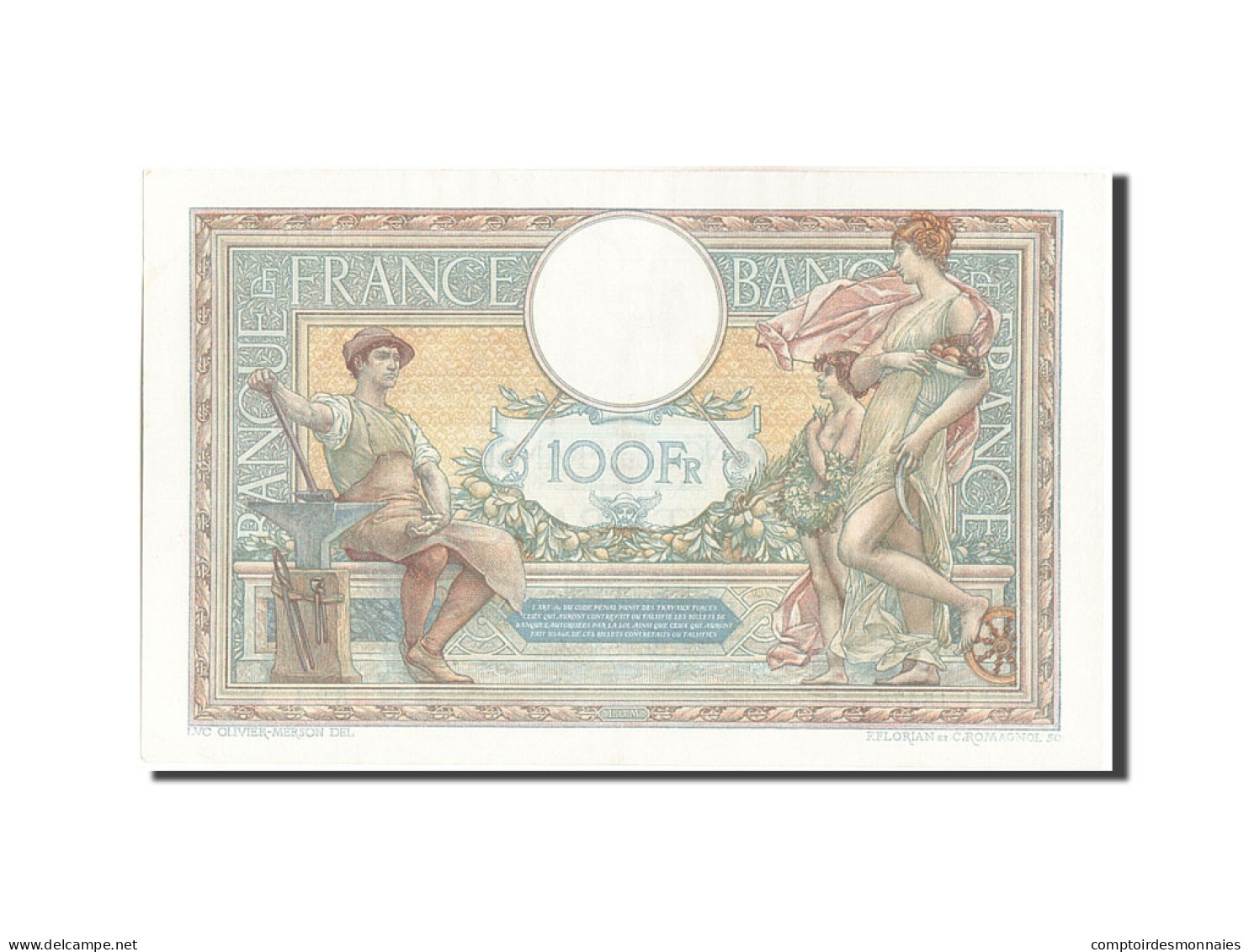 Billet, France, 100 Francs, 100 F 1908-1939 ''Luc Olivier Merson'', 1926 - 100 F 1908-1939 ''Luc Olivier Merson''