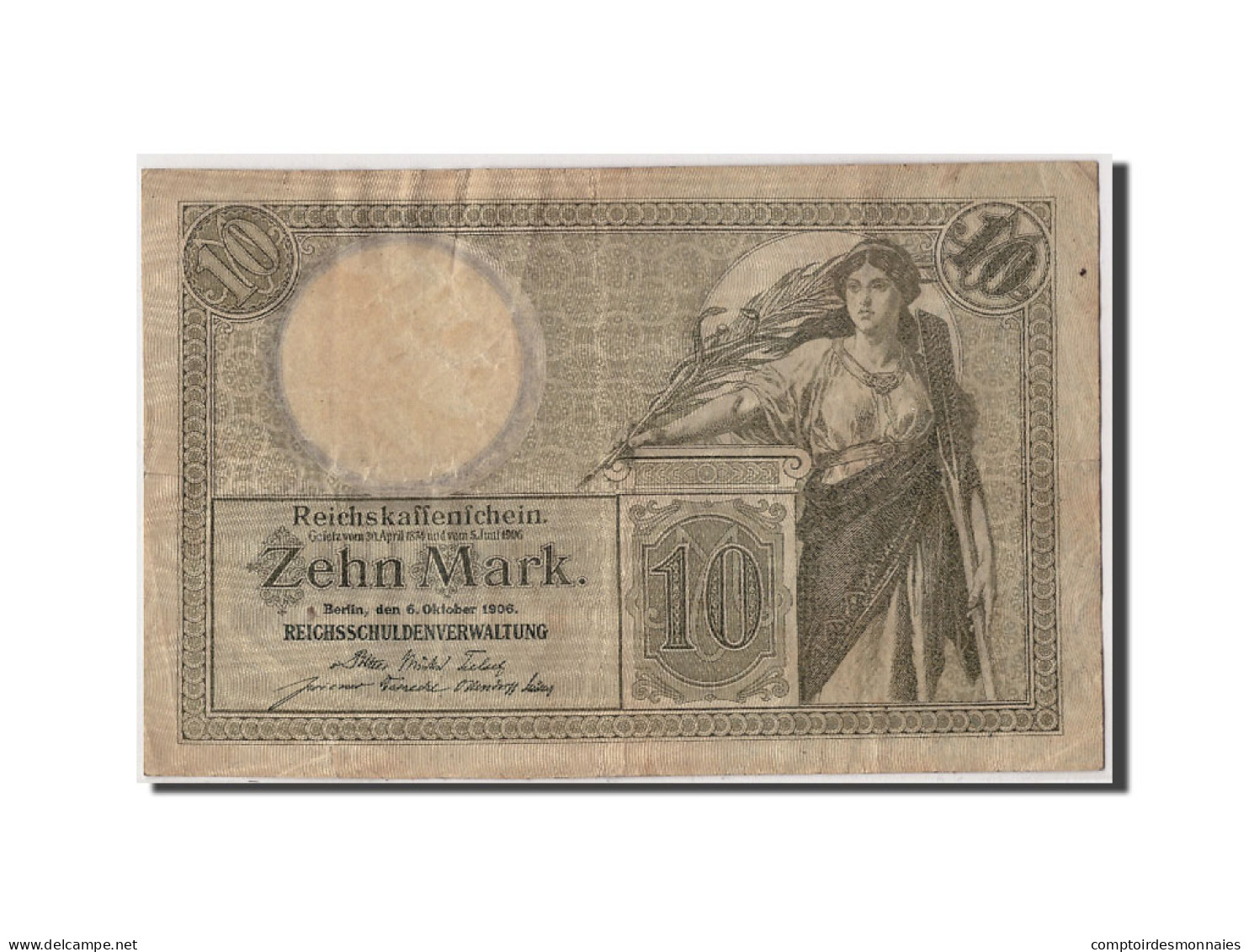 Billet, Allemagne, 10 Mark, 1906, 1906-10-06, TTB - 10 Mark