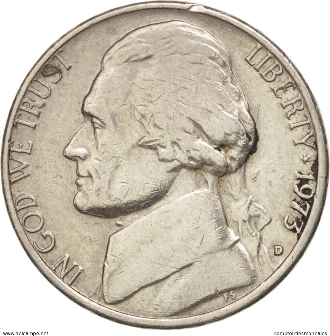 Monnaie, États-Unis, Jefferson Nickel, 5 Cents, 1973, U.S. Mint, Denver, TTB - 1938-…: Jefferson