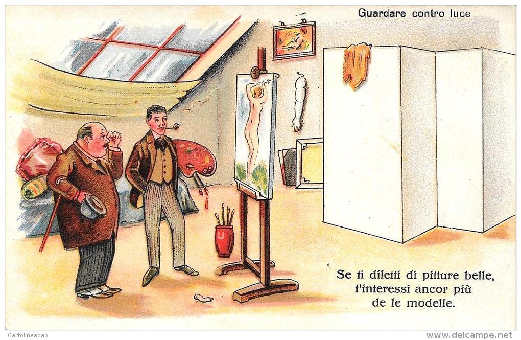 [DC4737] CARTOLINA - UMORISTICA - GUARDARE CONTRO LUCE - Non Viaggiata - Old Postcard - Humor