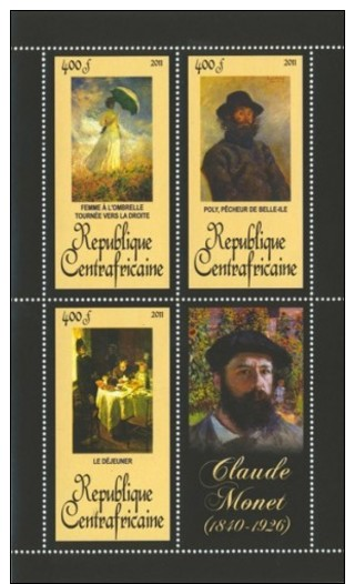 CA11432a Central Africa 2011 Paintings Of Claude Monet MNH Mini Sheet - Central African Republic