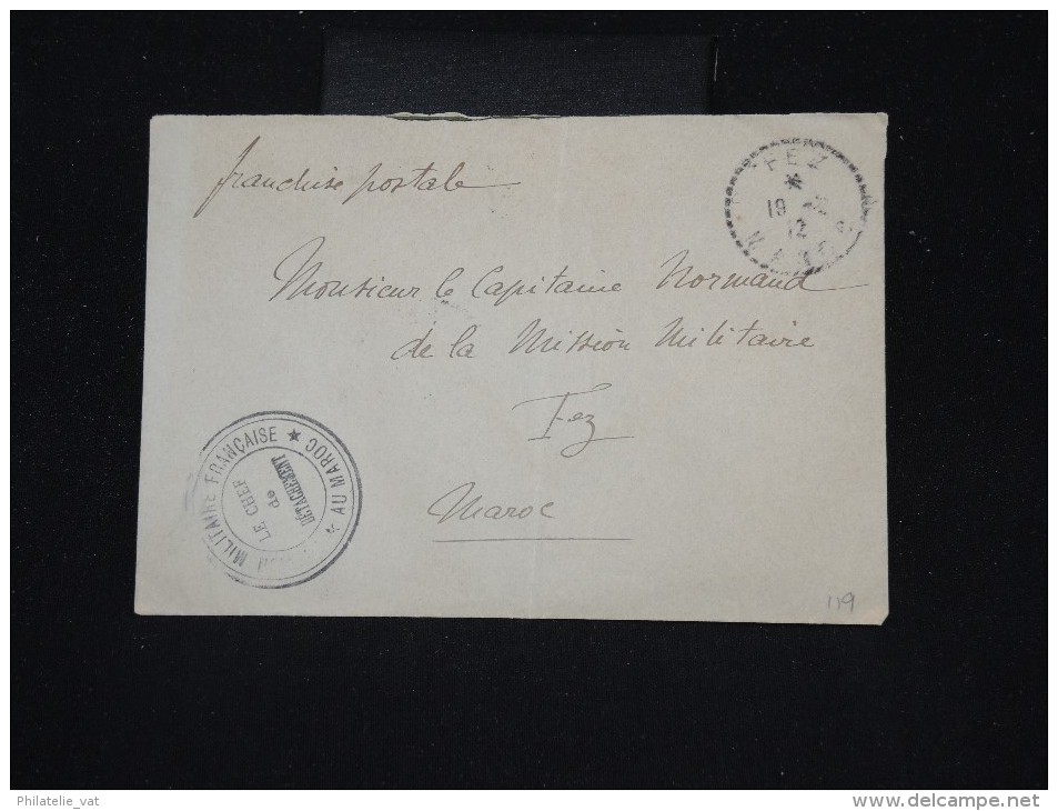 FRANCE - MAROC - Enveloppe En Franchise Pour Un Capitaine De La Mission Militaire à Fez En 1912 - à Voir - P8703 - Briefe U. Dokumente