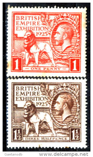 Gran-Bretagna-265 - 1925 - Unificato, N.173/74 (+) MLH - N.173 Con Piccola Punta Di Ruggine - Privi Di Difetti Occulti. - Unused Stamps
