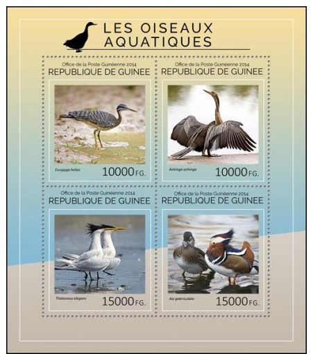GU14423a GUINEA (Guinee) 2014 Water Birds MNH Mini Sheet - Guinea (1958-...)
