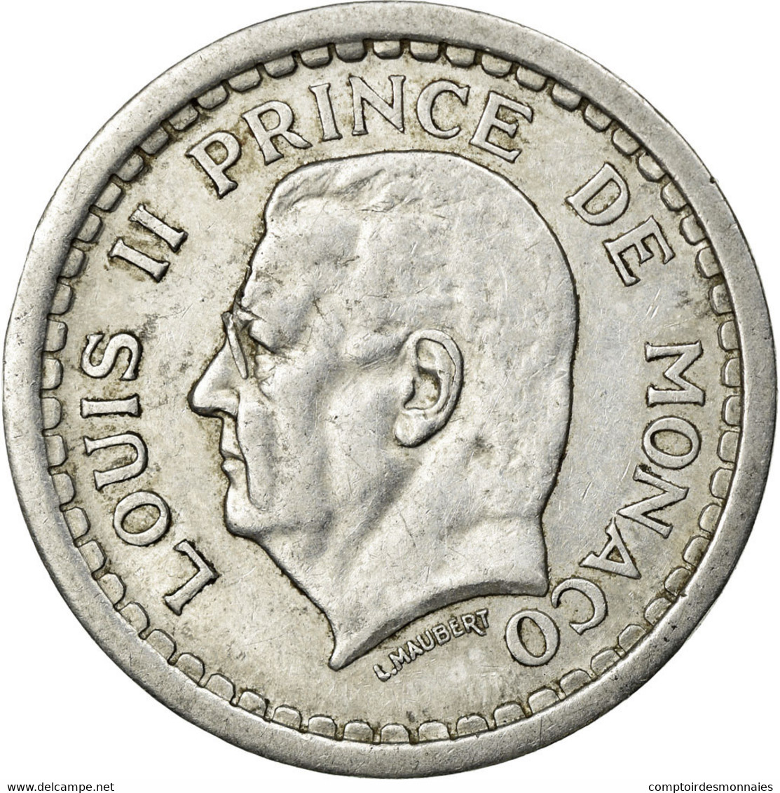 Monnaie, Monaco, Louis II, 2 Francs, 1943, TTB, Aluminium, KM:121 - 1922-1949 Louis II