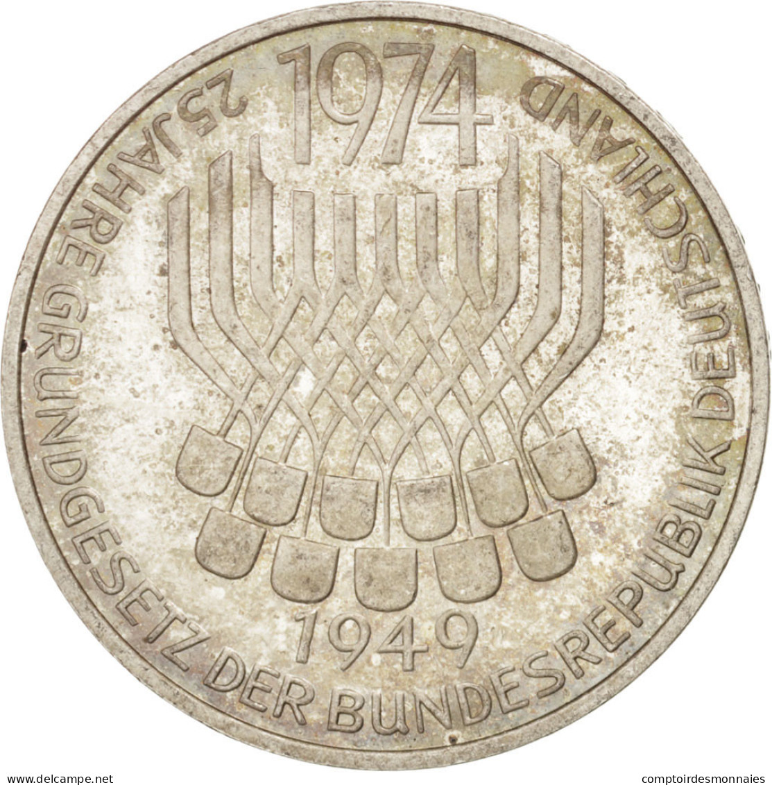 Monnaie, République Fédérale Allemande, 5 Mark, 1974, Stuttgart, Germany - 5 Mark