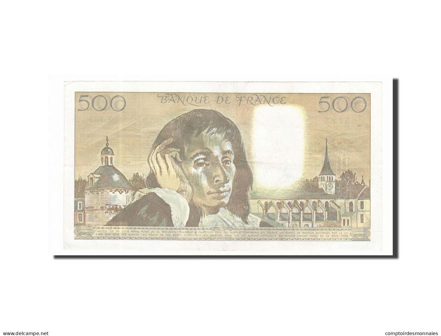 Billet, France, 500 Francs, 500 F 1968-1993 ''Pascal'', 1989, 1989-03-02, TTB - 500 F 1968-1993 ''Pascal''