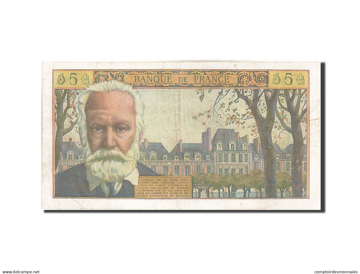 Billet, France, 5 Nouveaux Francs, 5 NF 1959-1965 ''Victor Hugo'', 1959 - 5 NF 1959-1965 ''Victor Hugo''