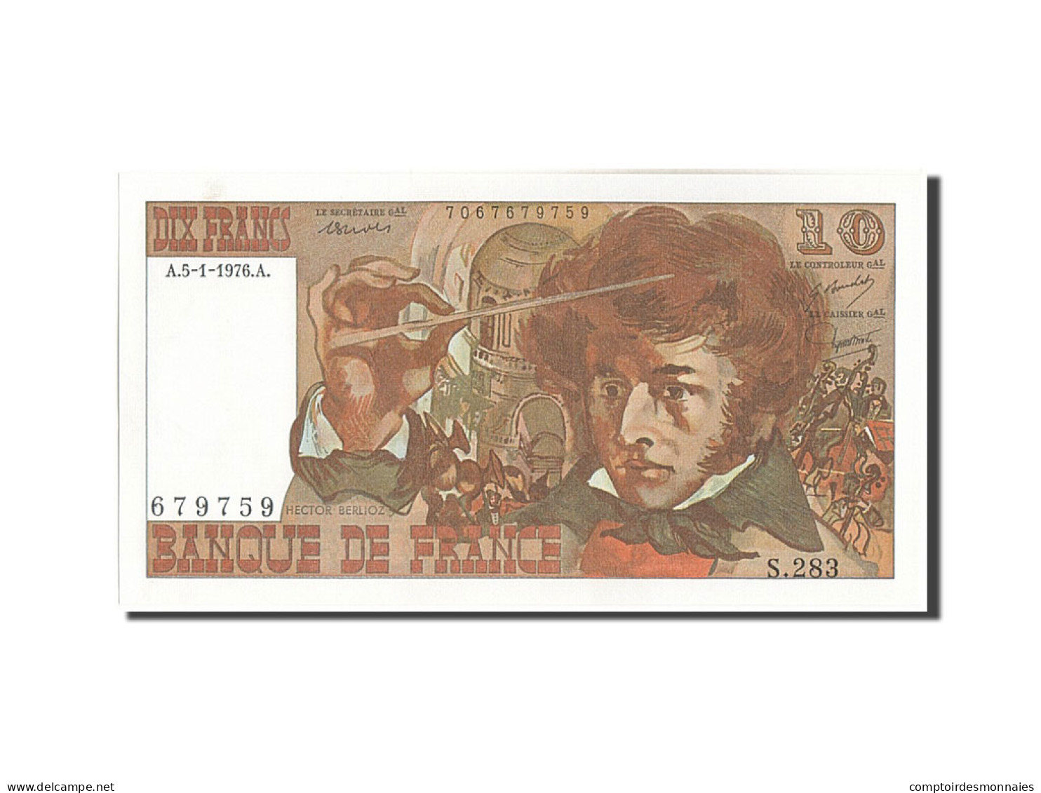 Billet, France, 10 Francs, 10 F 1972-1978 ''Berlioz'', 1976, 1976-01-05, SPL - 10 F 1972-1978 ''Berlioz''