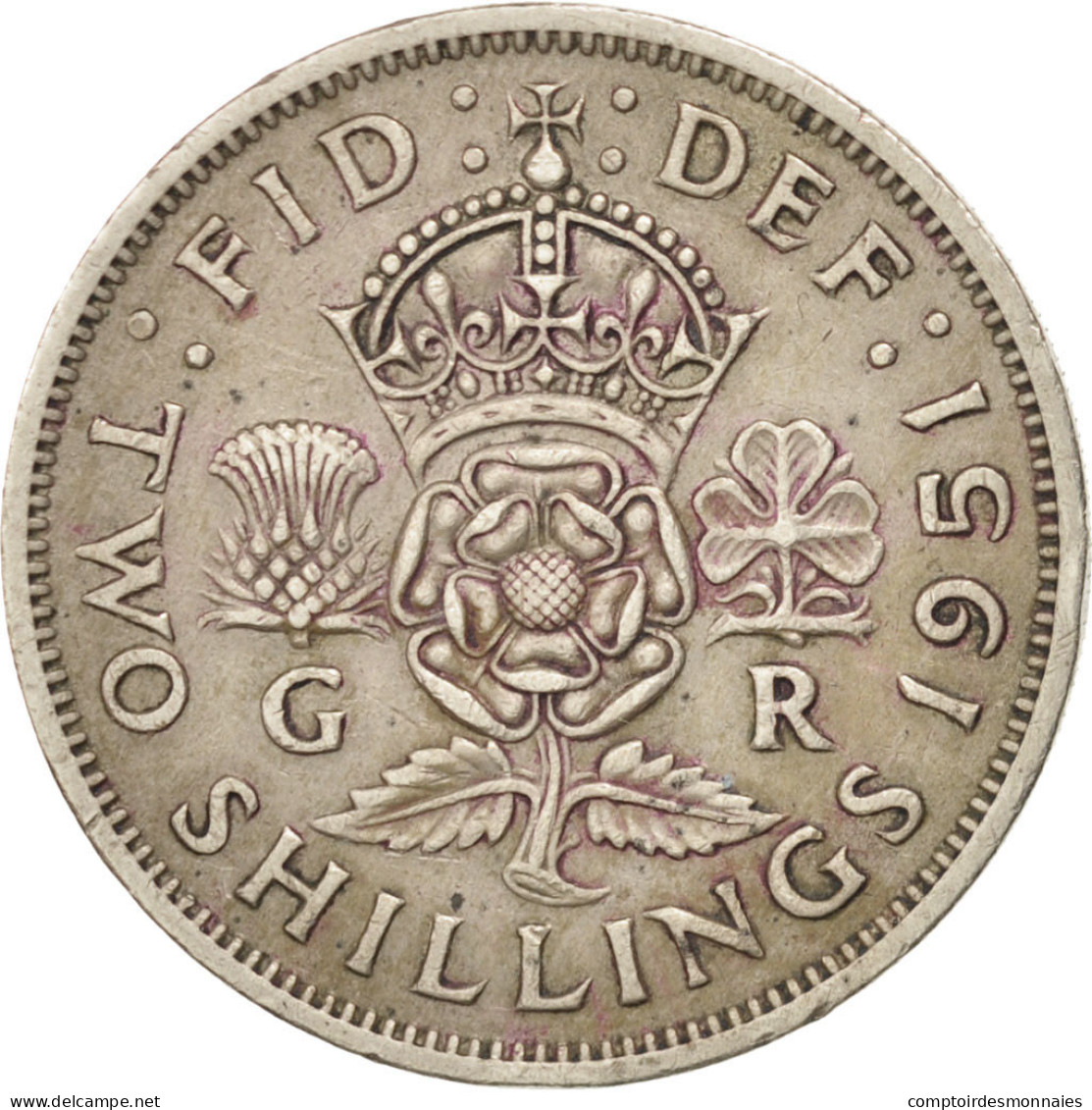 Monnaie, Grande-Bretagne, George VI, Florin, Two Shillings, 1951, TTB - J. 1 Florin / 2 Schillings