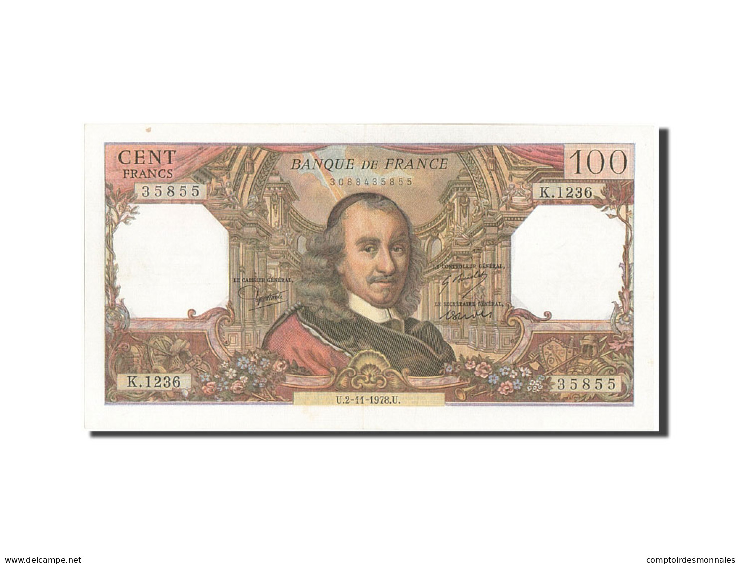 Billet, France, 100 Francs, 100 F 1964-1979 ''Corneille'', 1978, 1978-11-02 - 100 F 1964-1979 ''Corneille''
