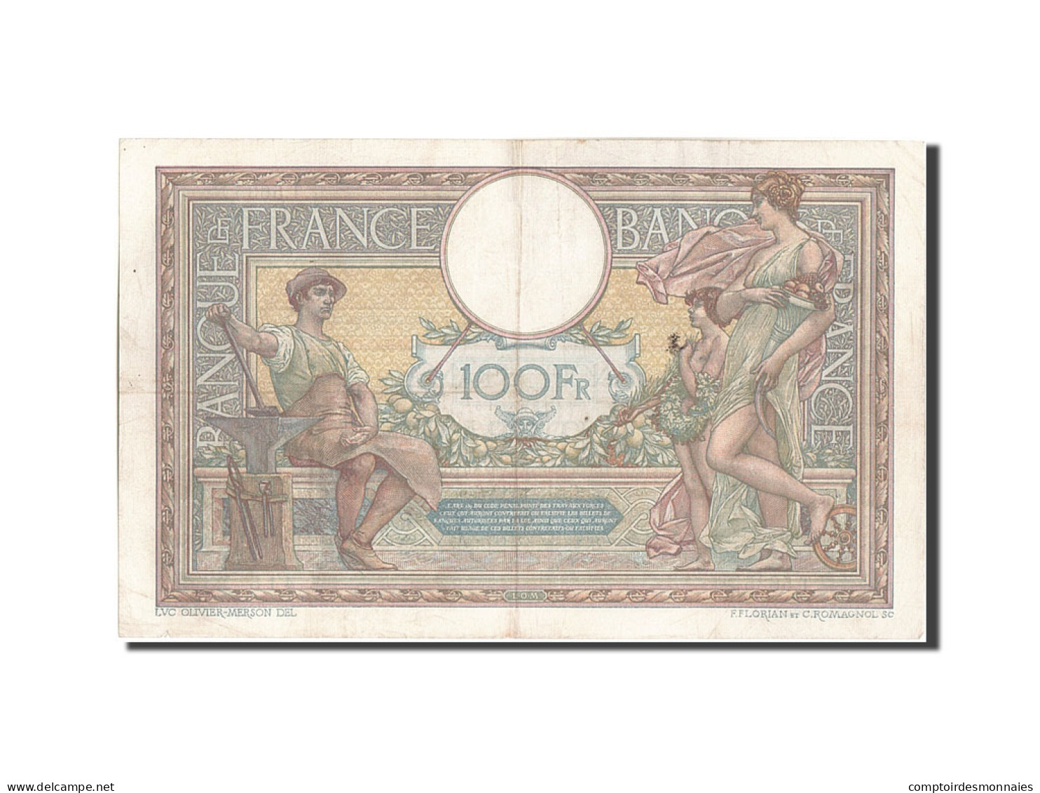 Billet, France, 100 Francs, 100 F 1908-1939 ''Luc Olivier Merson'', 1919 - 100 F 1908-1939 ''Luc Olivier Merson''