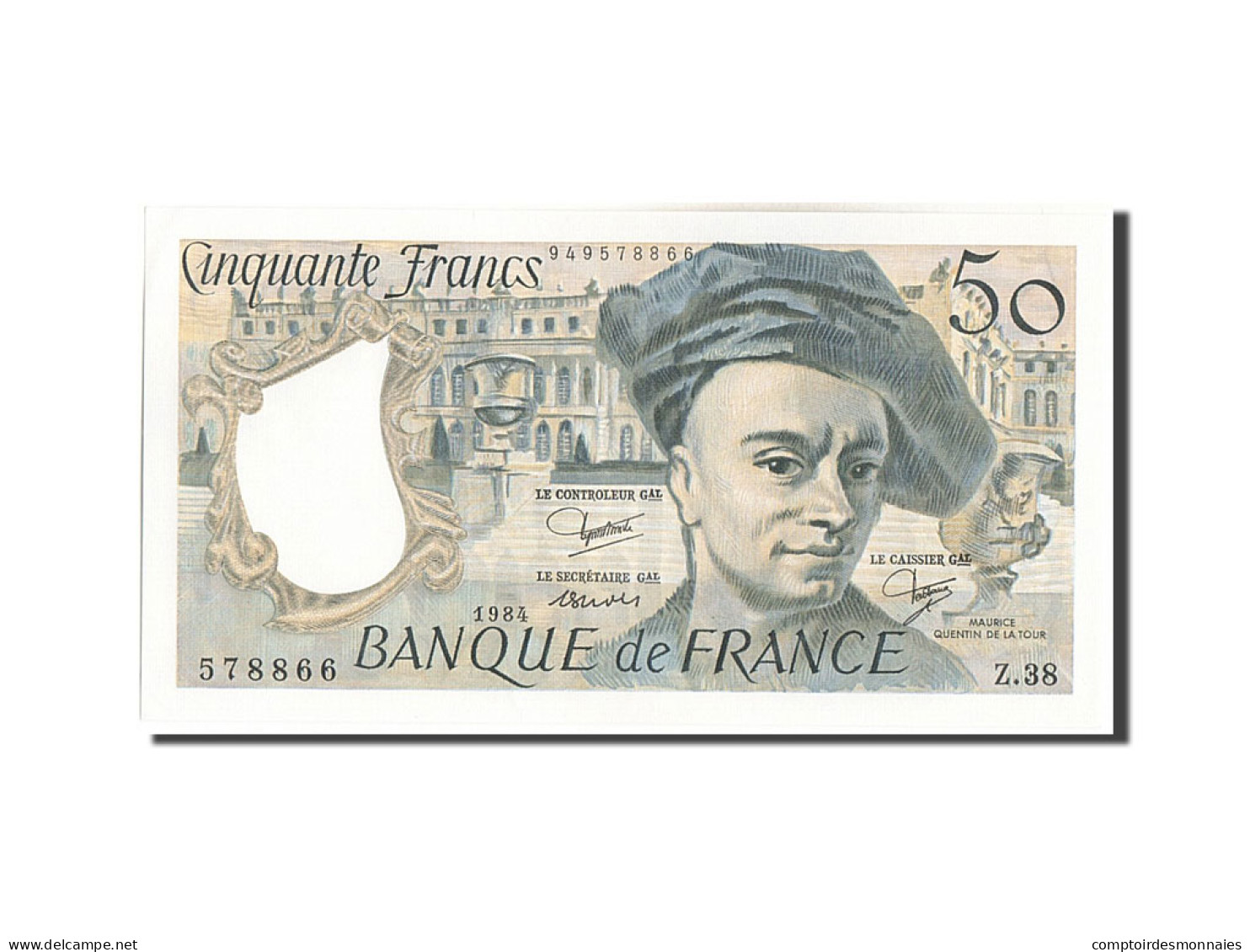 Billet, France, 50 Francs, 50 F 1976-1992 ''Quentin De La Tour'', 1984, SPL+ - 50 F 1976-1992 ''Quentin De La Tour''