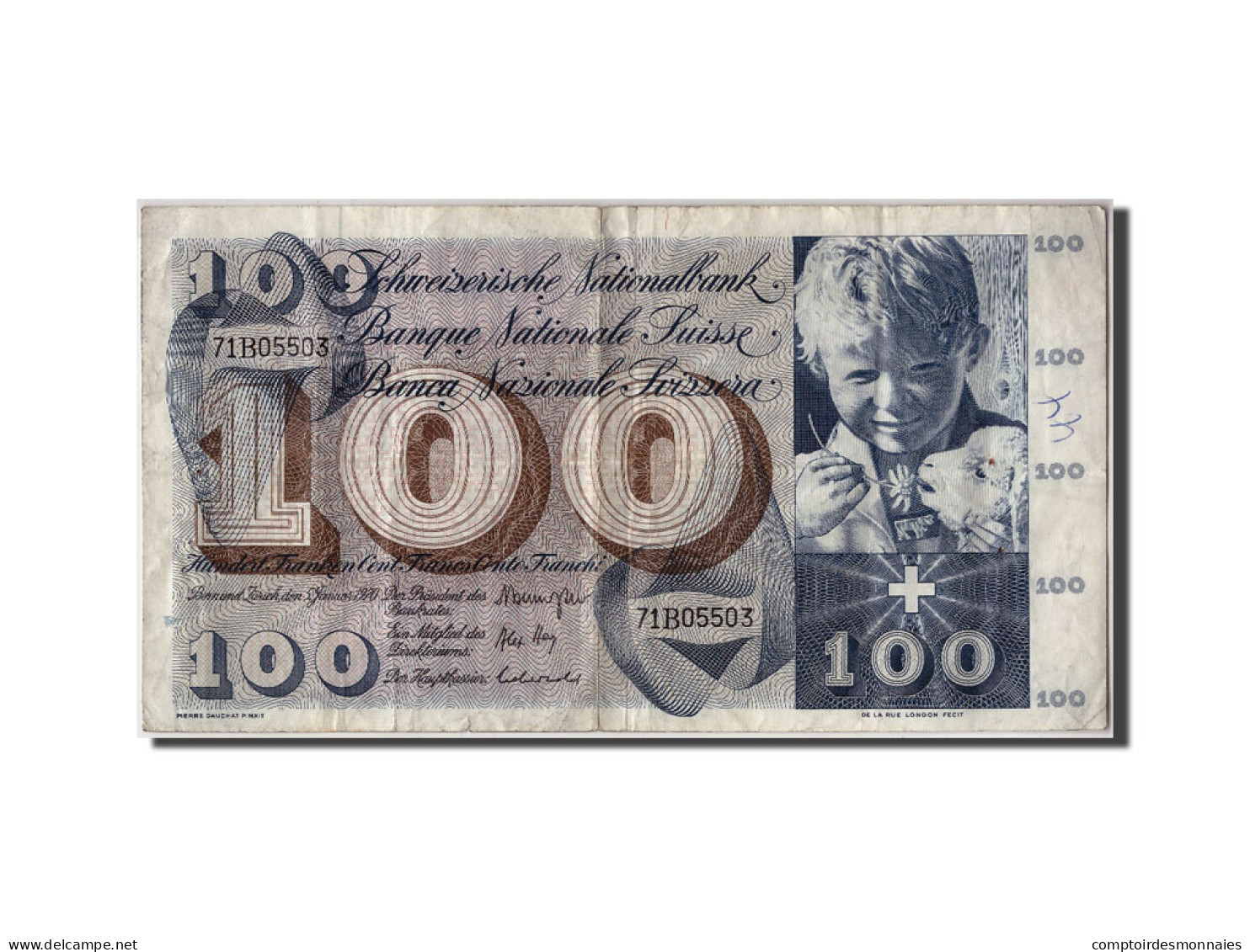 Billet, Suisse, 100 Franken, 1970, 1970-01-05, TB+ - Suisse