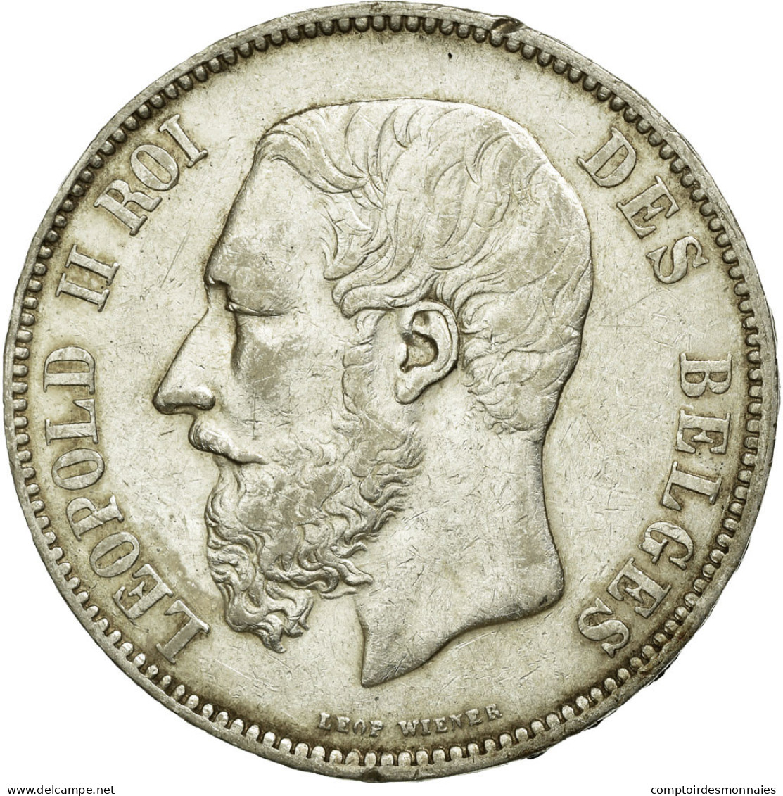 Monnaie, Belgique, Leopold II, 5 Francs, 5 Frank, 1868, TTB, Argent, KM:24 - 5 Francs