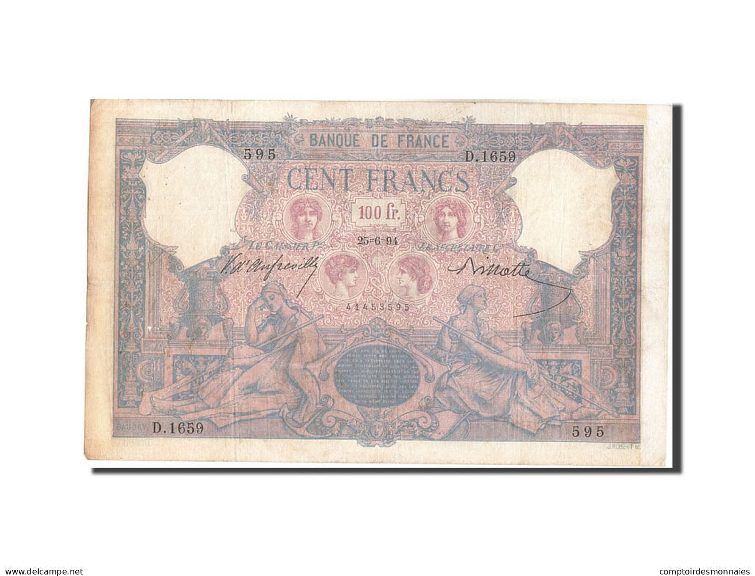 Billet, France, 100 Francs, 100 F 1888-1909 ''Bleu Et Rose'', 1994, 1994-06-25 - 100 F 1888-1909 ''Bleu Et Rose''