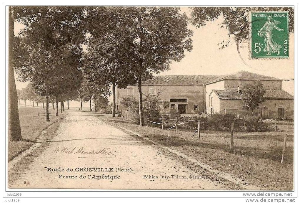 CHONVILLE ..-- 55 . MEUSE ..-- Ferme De L´ Amérique . De LEROUVILLE Vers LILLE . - Lerouville