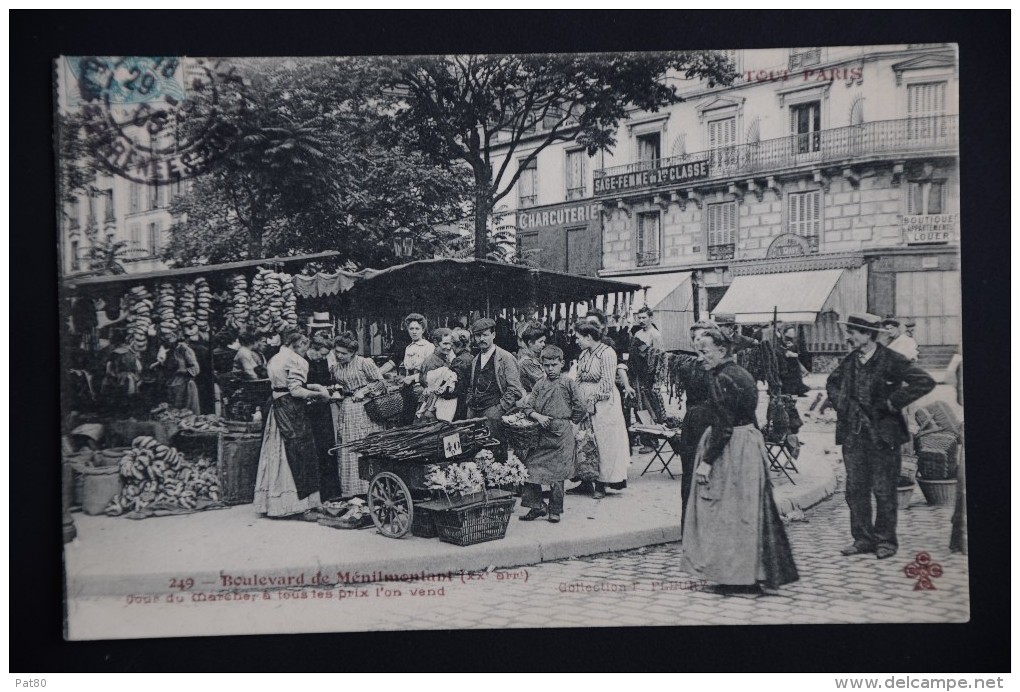 TOUT PARIS 249 - Boulevard Mesnilmontant Jour De Marché Collection FLEURY - Arrondissement: 20