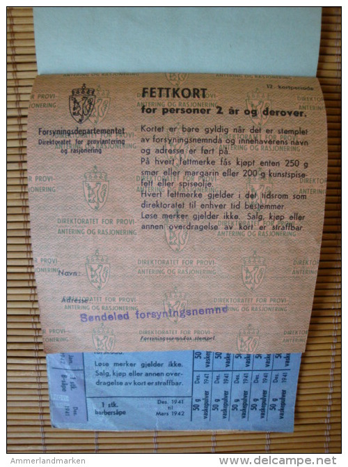 Norwegen, 1 Block Lebensmittelmarken, Raskoneringskort, Kaffee, Zucker, Fett, Waschp. Usw., 1 Dez. 1941-22. Feb. 1942 ! - 1939-45