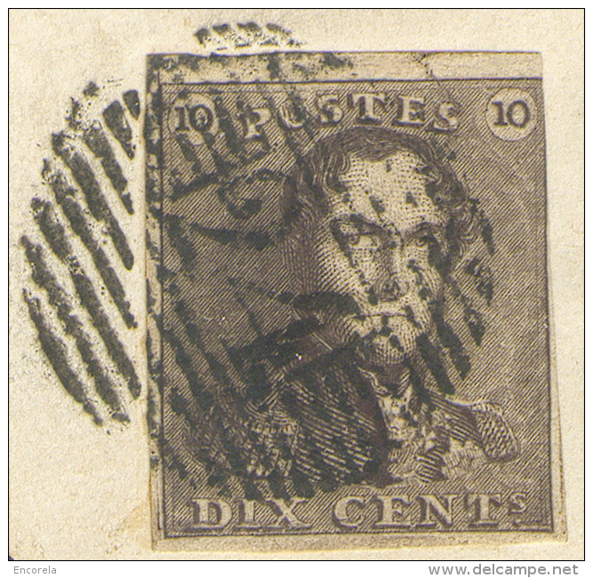 N°1 V26 - Epaulette 10 Centimes Brune (à Peine Touchée En Haut à Droite) Sinon Bien Margée Avec Variété V.26 (position 1 - 1849 Epauletten