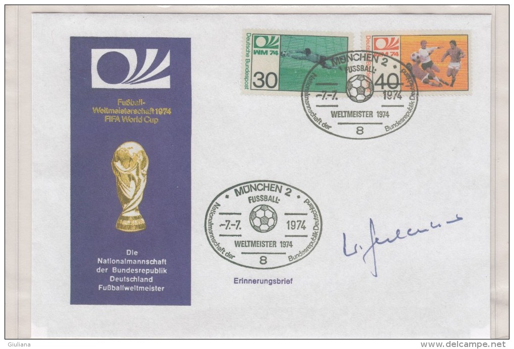 Germania - FDC Con 2 Val. E Due Annulli + Autografo - 1974 – Germania Ovest