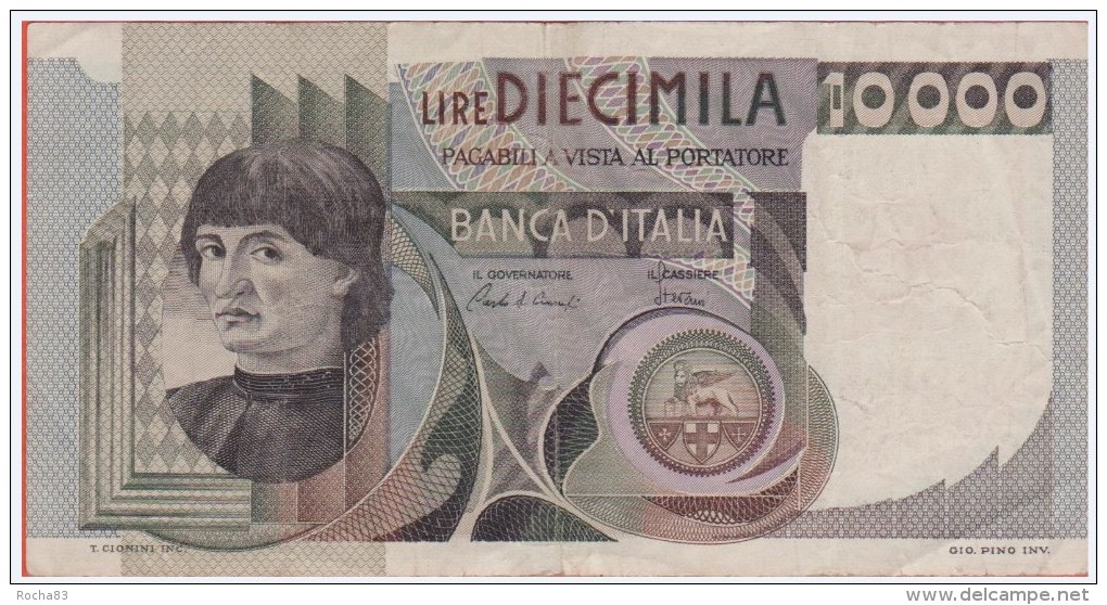 BILLET - ITALIE - 10.000 Lires Du 06 09 1980 - Pick 106b - 100.000 Lire