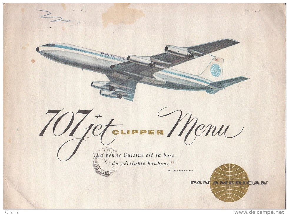 C1859 - AVIAZIONE - MENU&acute; PAN AMERICAN - 707 JET CLIPPER - CIRCOLATO - Menú