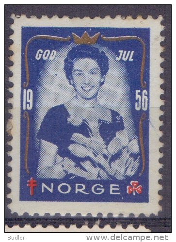 NORGE/NORWAY :1956: Vignette/Cinderella : CHRISTMAS,NOËL,JULPOST, BIENFAISANCE,CHARITY,HEALTH,T.B.C.,PRINCESS, - Service