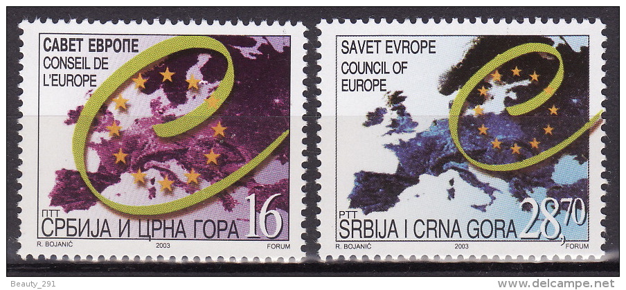 Serbia & Montenegro 2003. Canncil Of Europa, MNH(**) Mi 3107/08 - Serbie