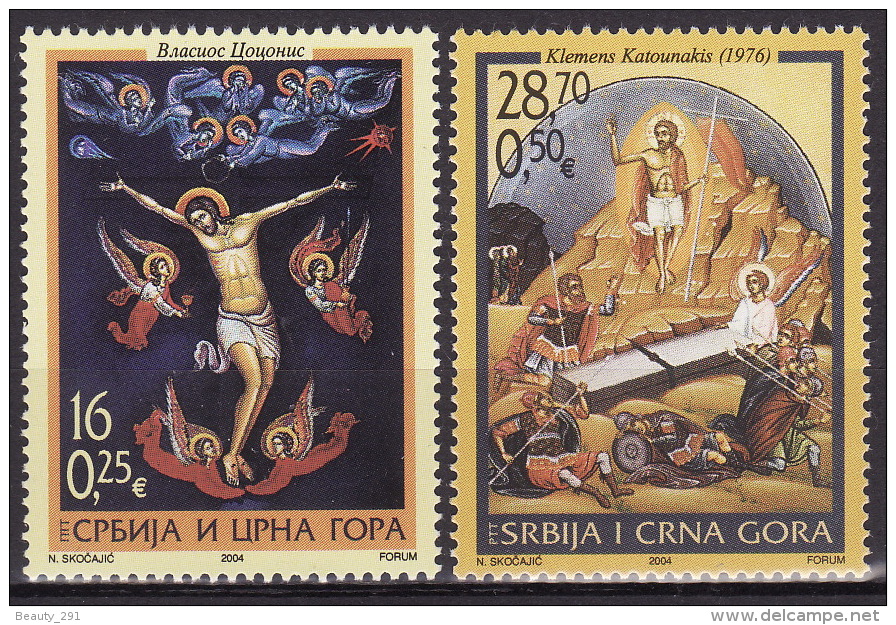 Serbia & Montenegro 2004. Easter, Icons, MNH(**) Mi 3190/91 - Serbie
