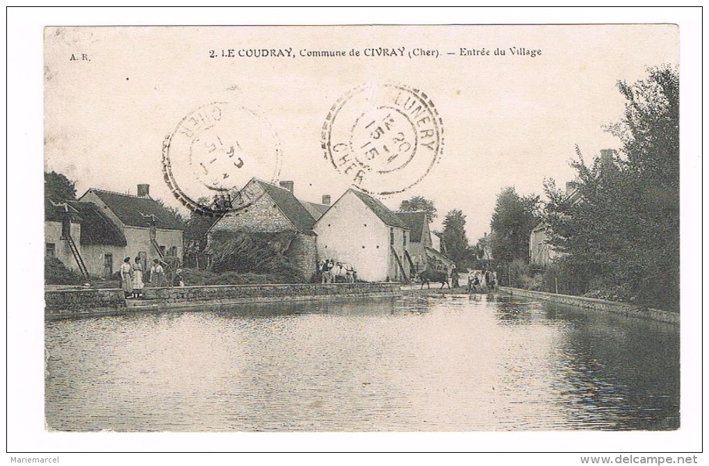 Cachet. 12é CORPS D´ARMEE. HOPITAL TEMPORAIRE N°3. ANNEXE NOTRE DAME GUERET D23.D18 LE COUDRAY. - WW I