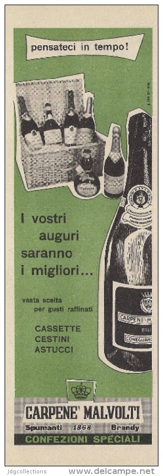 # CARPENE´ MALVOLTI SPUMANTI 1960s Advert Pubblicità Publicitè Reklame Food Drink Liquor Liqueur Licor Alcohol Bebidas - Manifesti