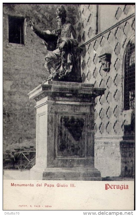 Perugia - Monumento Del Papa Giulio III - Formato Piccolo Non Viaggiata - Perugia
