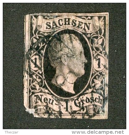 G-12743  Saxony 1851- Michel #4 (o) Fault- Offers Welcome! - Saxe