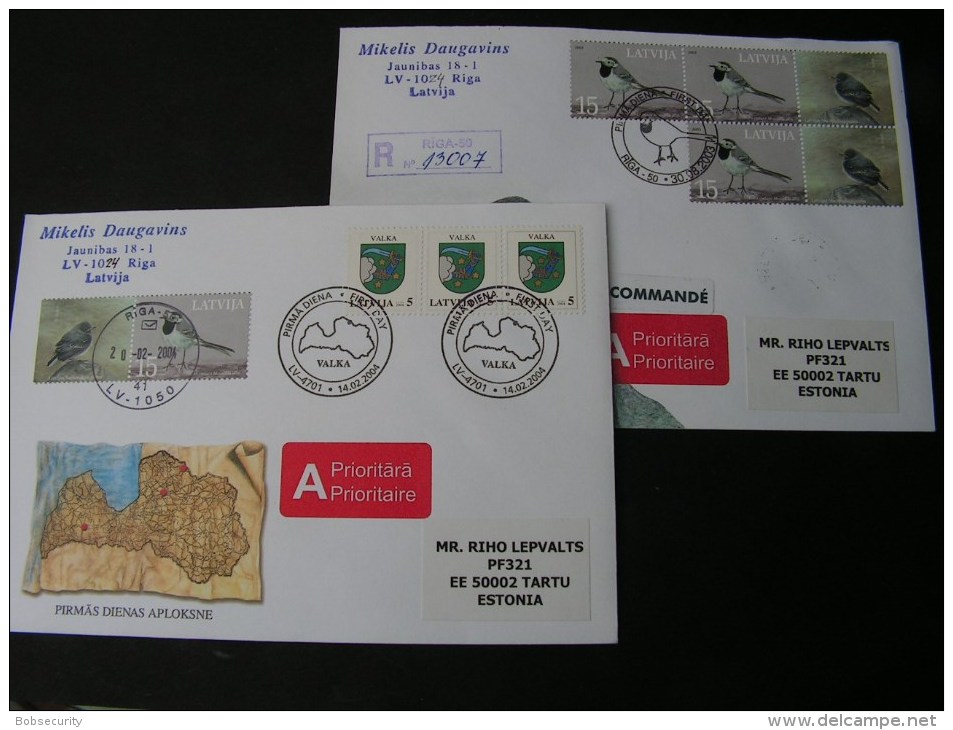 == Letteland Riga 2 R-cv. 2003 Und 2004  Vögel Birds  ZD - Lettland